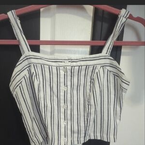 Brandy Melville Cropped Spring Striped Blouse
